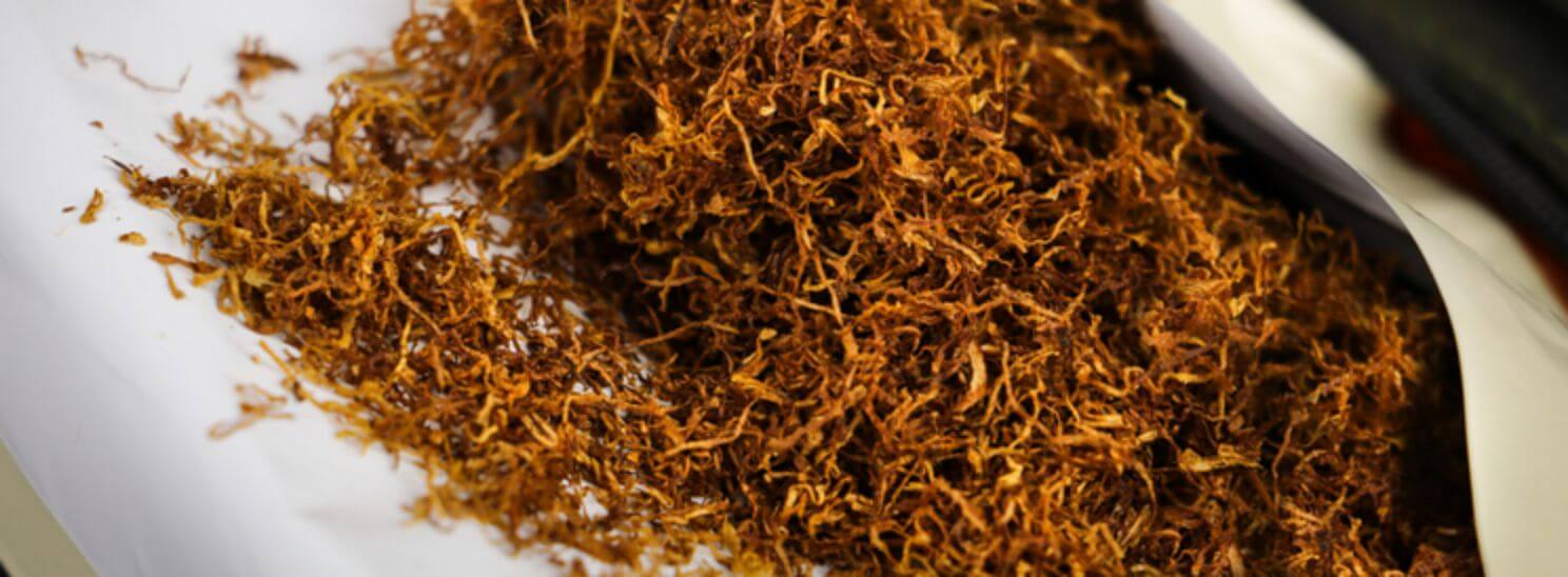A close-up view of cut tobacco textures.